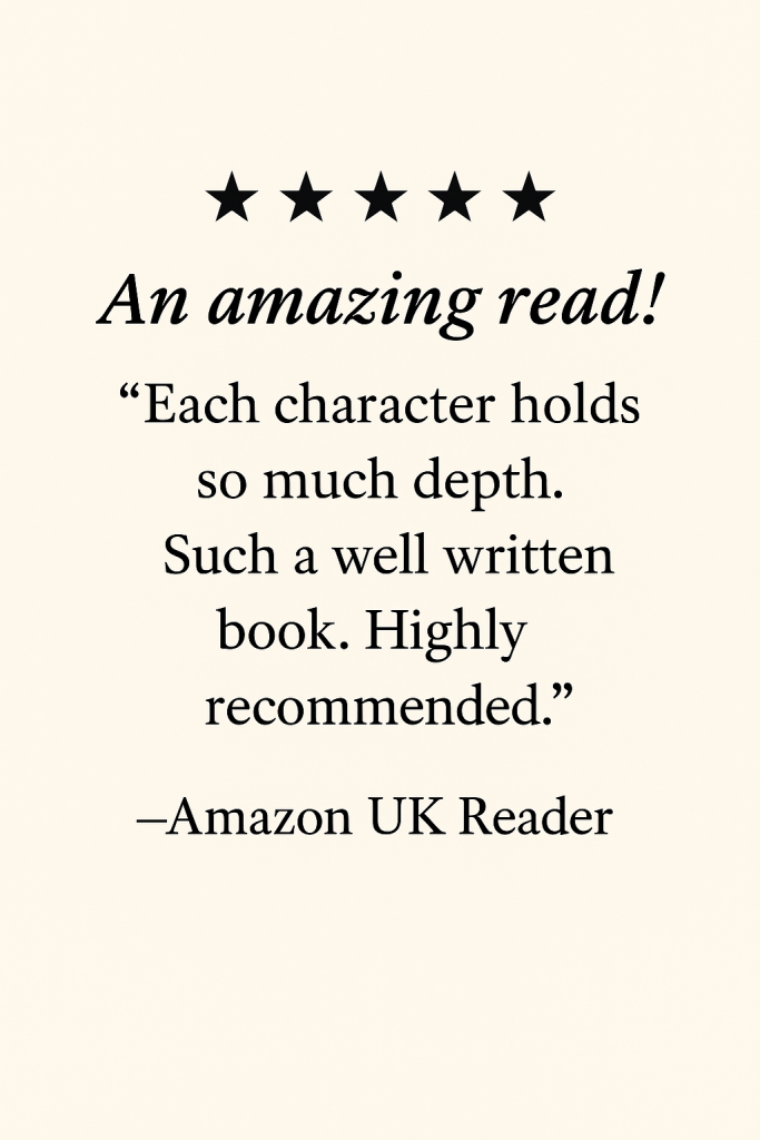 5-star Amazon UK review of Humanity Unlocked: The Blueprint by Oluwatoyin A.— “Each character holds so much depth. Such a well written book. Highly recommended.”